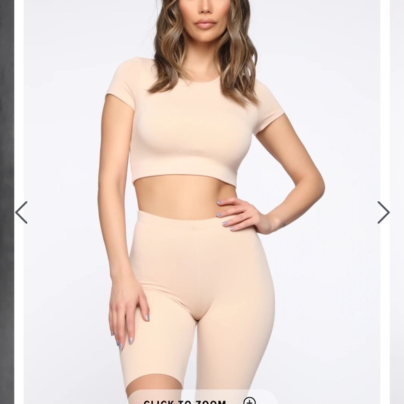 Nude biker short set - Picture 2 of 5